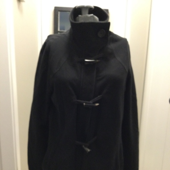 “Leave No Footprint” Tops - “Leave No Footprint “ an Eco Concious, Black Toggle Jacket , Organic Cotton